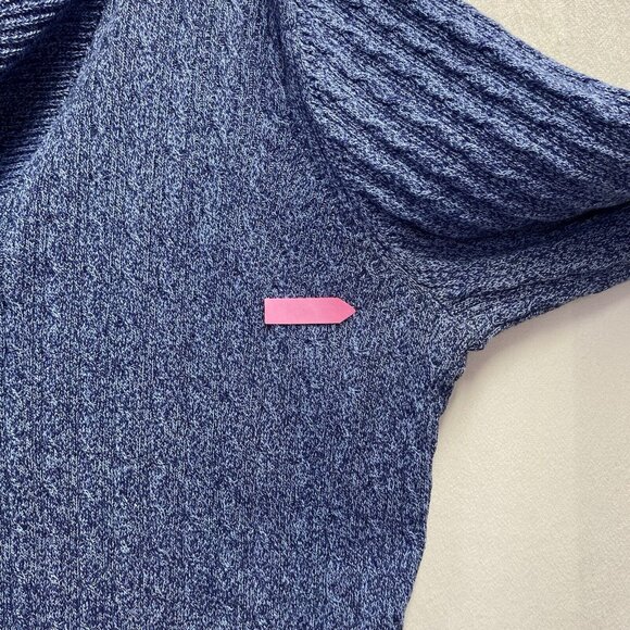 Karen Scott Knitted Braid Split Cowl Neck Long Sleeve Sweater Women XL Blue Used - Picture 2 of 16